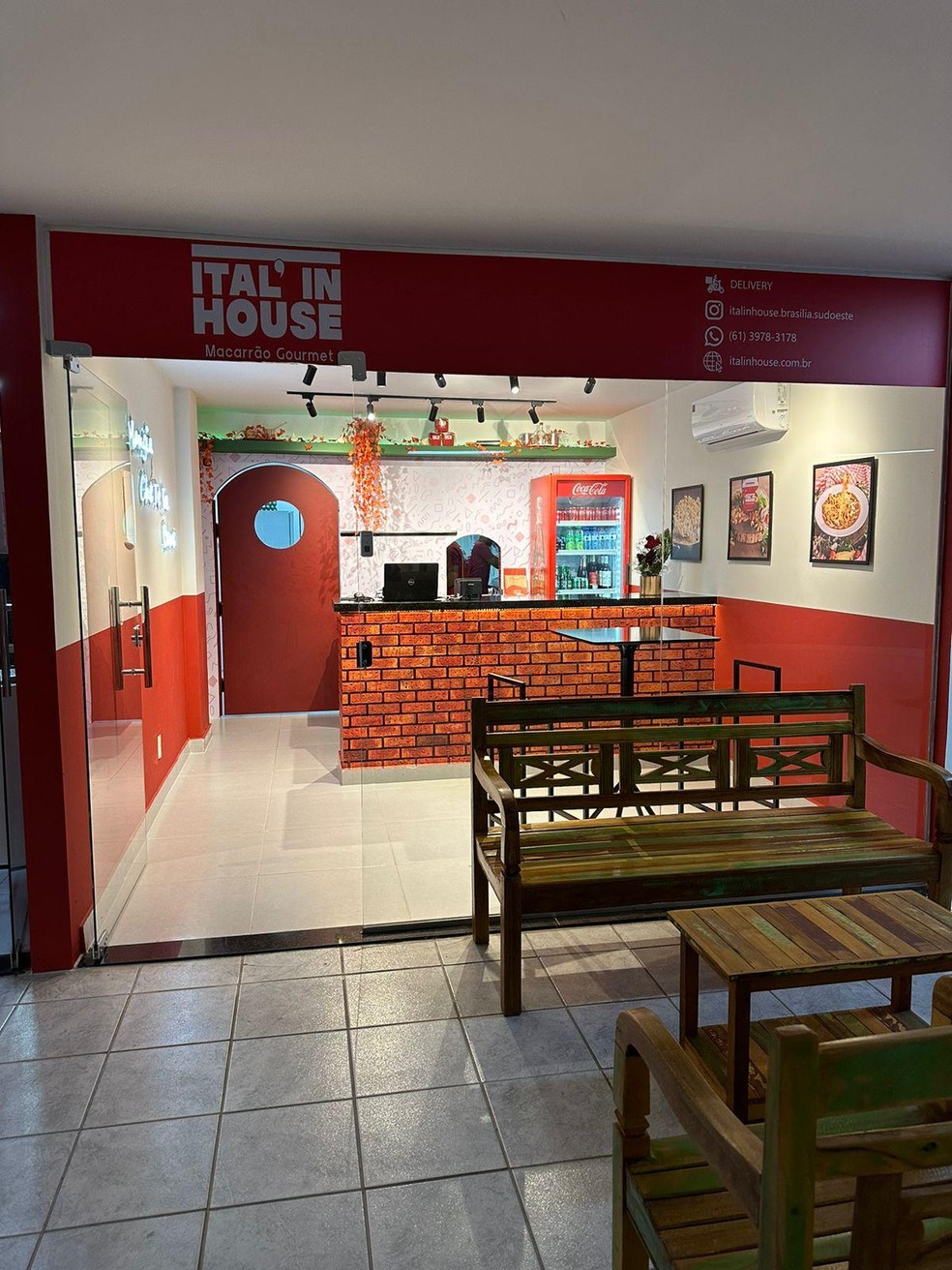 Fachada da Ital'in House: loja vende 85% por delivery — Foto: Divulgação