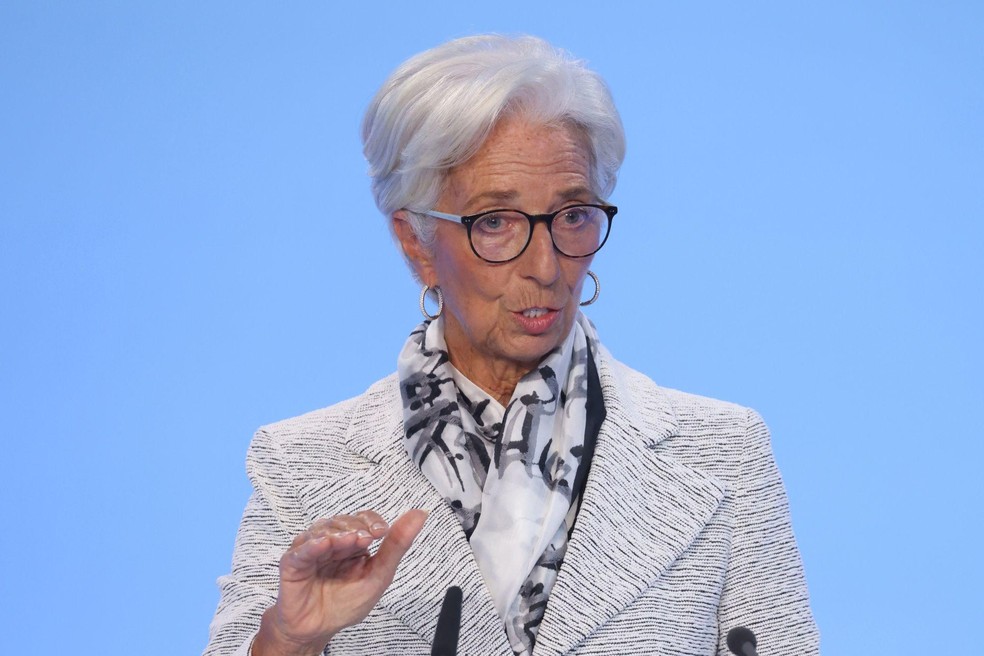 European Central Bank President Christine Lagarde News Conference — Foto: Alex Kraus/Bloomberg