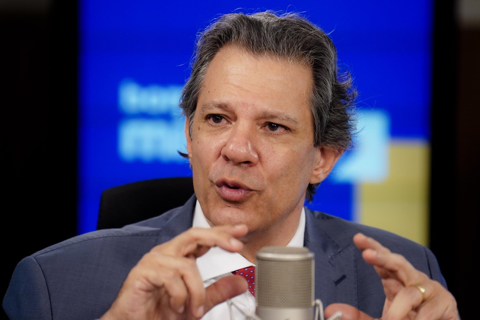 08/05/2024 – O Ministro da Fazenda, Fernando Haddad, durante entrevista no programa Bom Dia, Ministro, nos estúdios da EBC. — Foto:  Foto: Rafa Neddermeyer/Agência Brasil