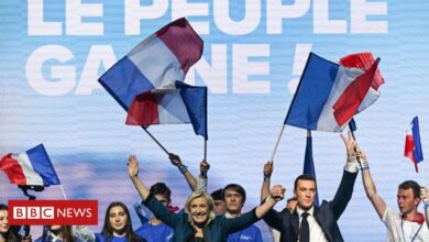 Direita radical na França: As bandeiras de Marine Le Pen e Jordan Bardella